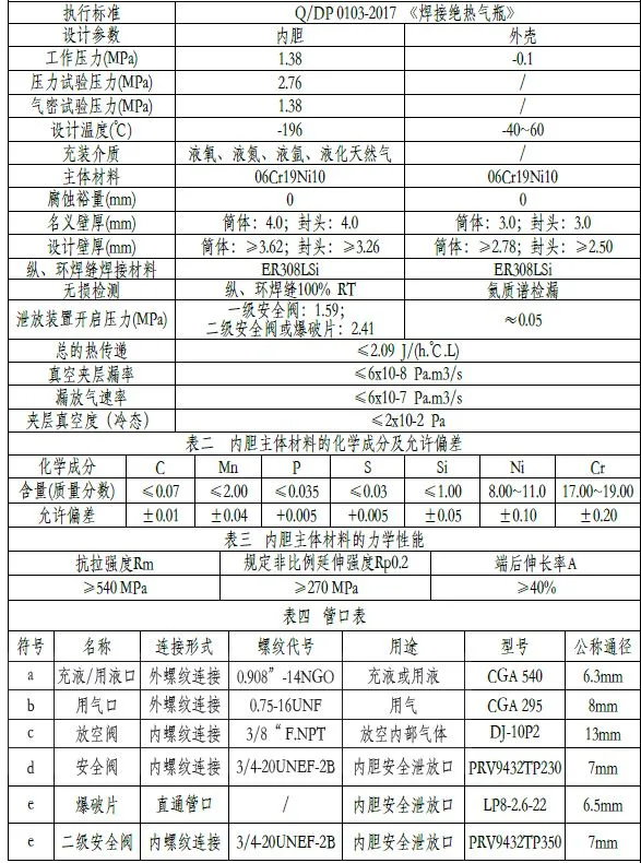 Good Quality High Pressure Cryogenic LNG Lco2 Cylinder Dewar