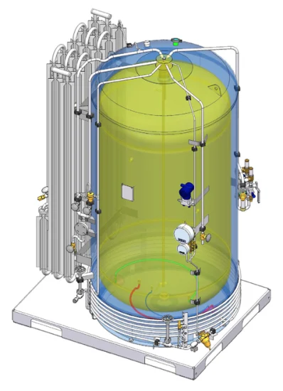 Evaporatore ambientale con aria e ossigeno liquido ad alta pressione da 100 nm3/H per stazione di servizio